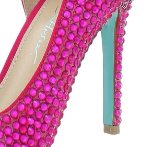 NIB Betsey Johnson Shary d'Orsay Rhinestone Pumps in Fuchsia Size 6.5 - Picture 5 of 5